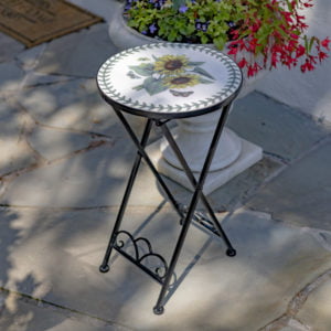 Metal Folding Table with Flower Design