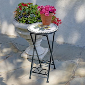 Metal Folding Table with Flower Design