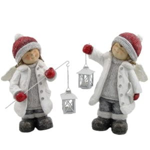 Two Children in their Winder Coats and Hats Holding Lanterns