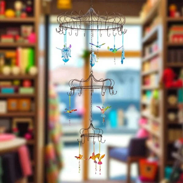 Elegant Hanging Metal Chandelier Display Decoration with Hooks "London 1820"