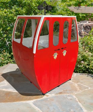 7.75ft. Tall Glossy Red Iron Gondola Decorative Display & Seating Area