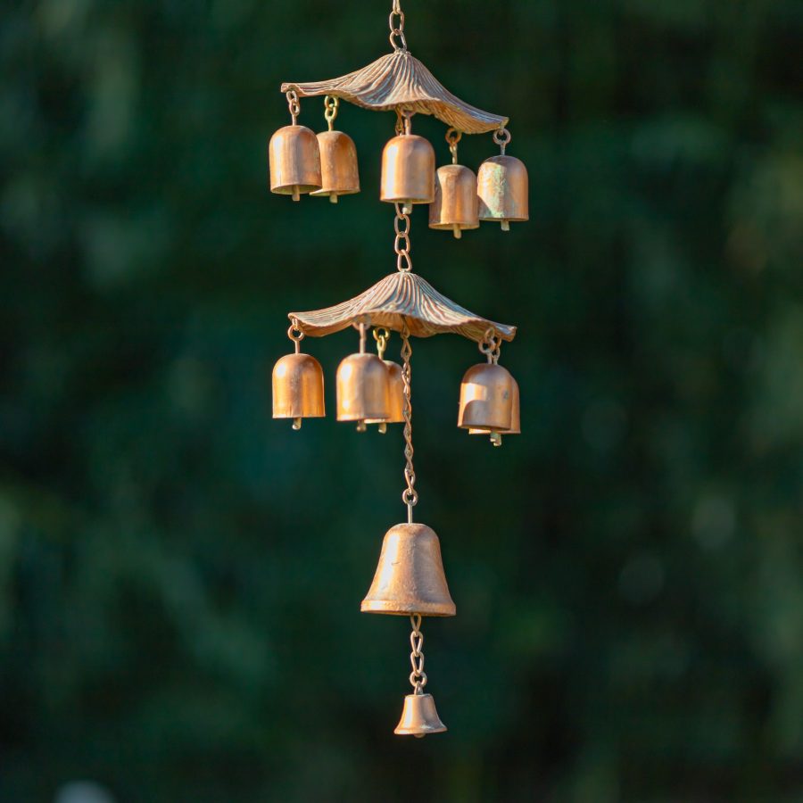 4 Assorted Hanging Birdhouse Feeder Chimes in Antique Copper "The Homestead Collection" - Image 2