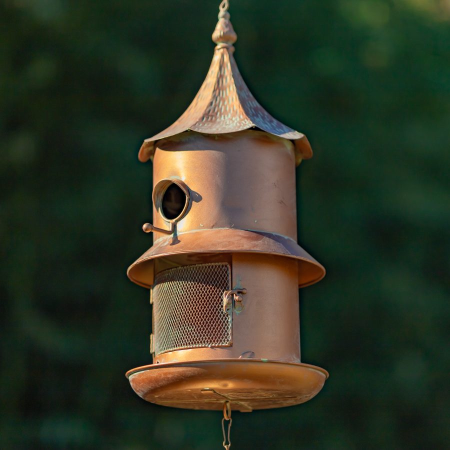 4 Assorted Hanging Birdhouse Feeder Chimes in Antique Copper "The Homestead Collection" - Image 8