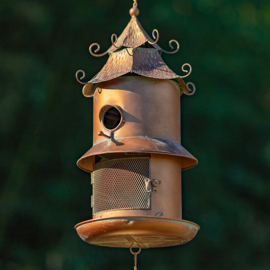 4 Assorted Hanging Birdhouse Feeder Chimes in Antique Copper "The Homestead Collection" - Image 5