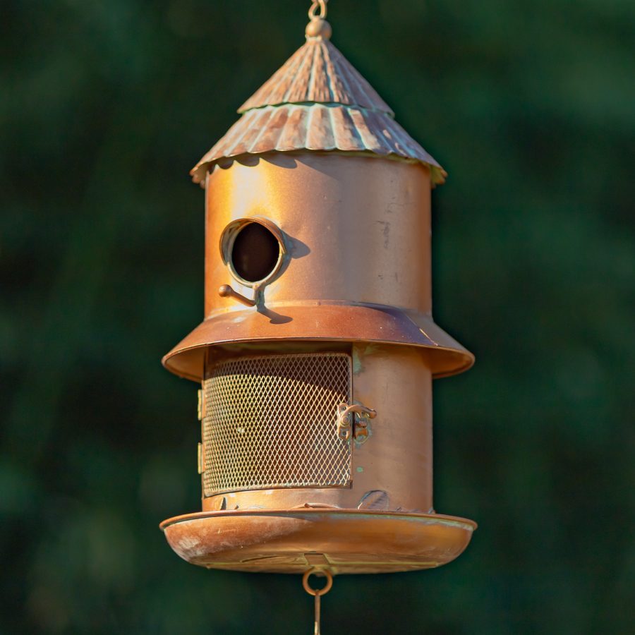 4 Assorted Hanging Birdhouse Feeder Chimes in Antique Copper "The Homestead Collection" - Image 6