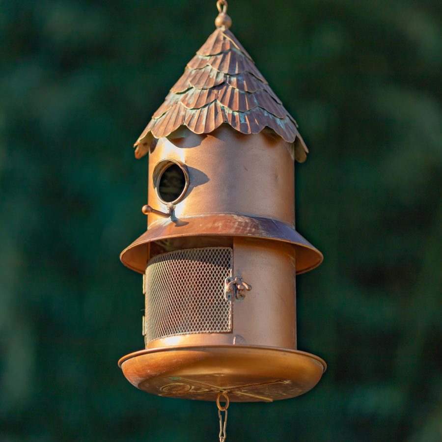 4 Assorted Hanging Birdhouse Feeder Chimes in Antique Copper "The Homestead Collection" - Image 7