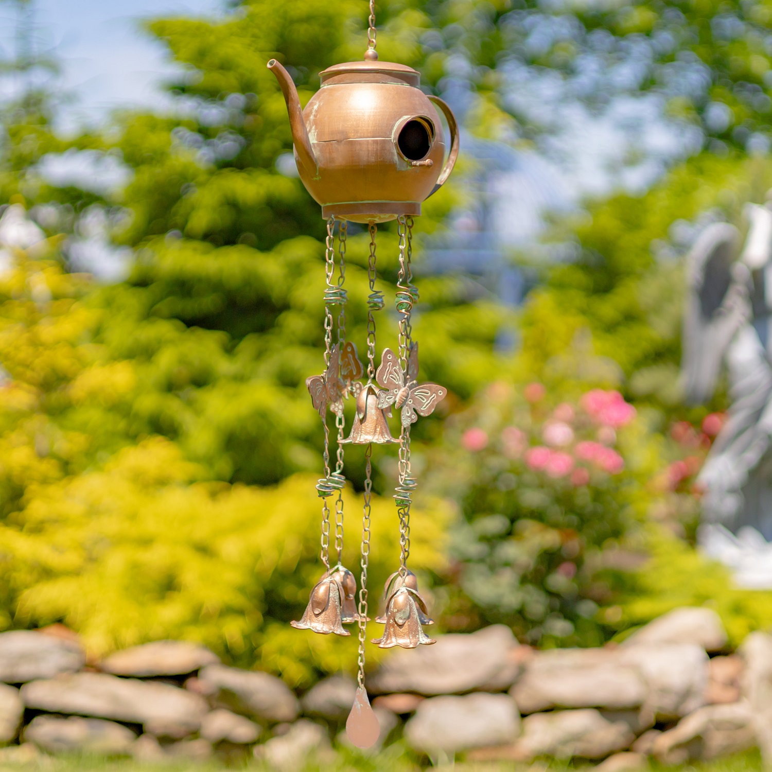 最大10%OFFクーポン Teapot Iron Hanging Style Assorted 6 Birdhouse Chimes Wind キッチン家電
