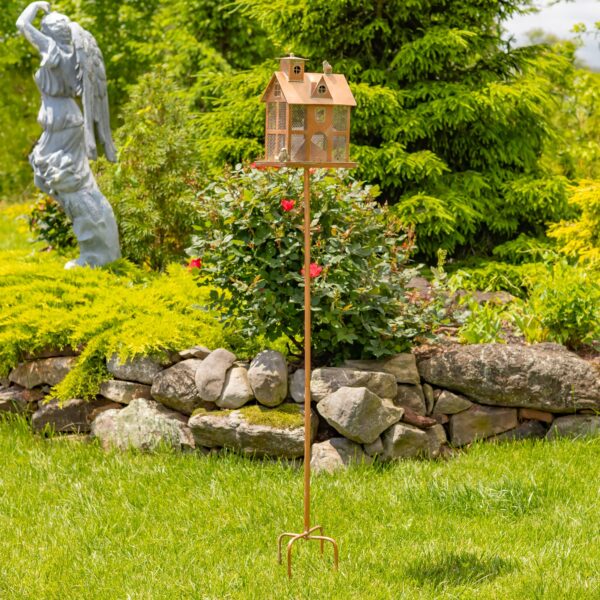 The "Ivyland" birdfeeder stake is a charming, functional piece that elevates any garden to new heights of beauty and nature-filled wonder.
