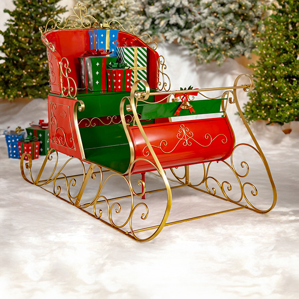 5.5 Ft. Tall Elegant Metal Christmas Sleigh The Bethlehem