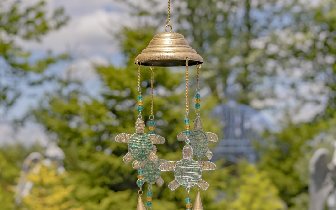 6 Assorted Dangling Turtle Wind Chimes with Bells