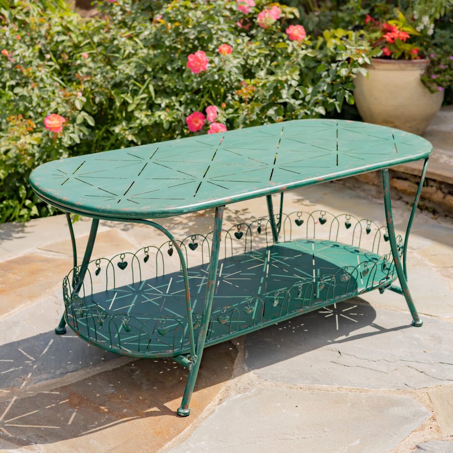 47.25" Embellished Oval Metal Garden Table "Toulouse 1275"