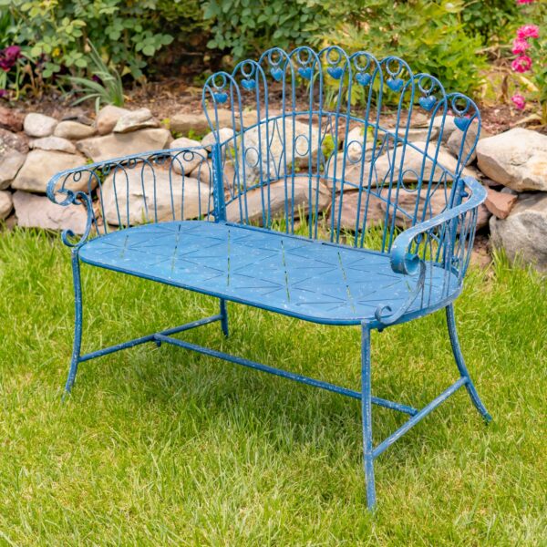47.25" Embellished Metal Garden Bench "Toulouse 1275"