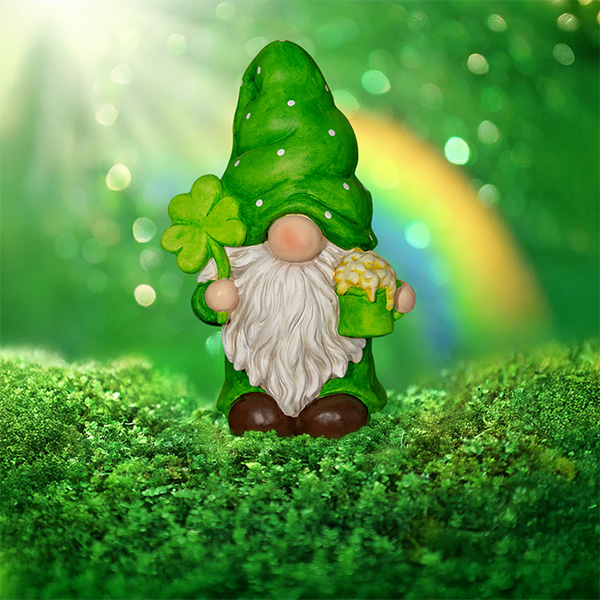 The Shamrocks 6 Assorted St. Patrick Day Garden Gnomes