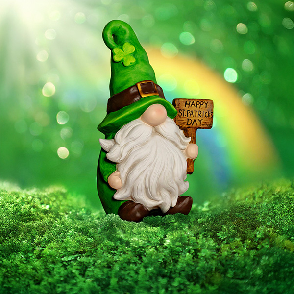 The Shamrocks 6 Assorted St. Patrick Day Garden Gnomes