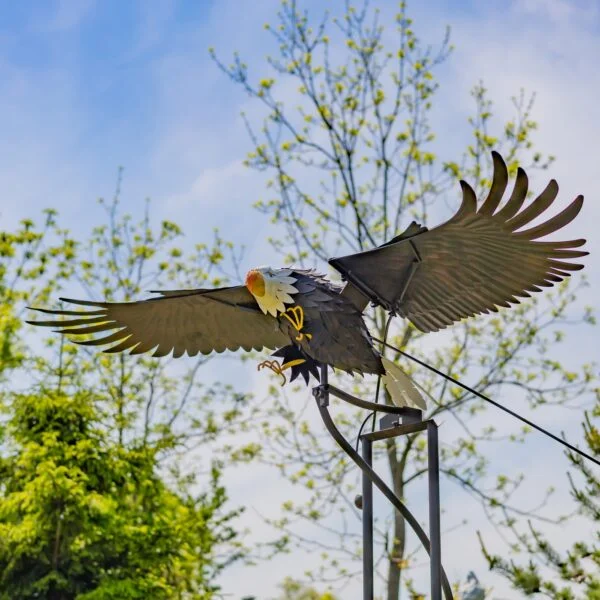 7.5ft. Tall Bald Eagle Iron Rocking Stake "Scout"