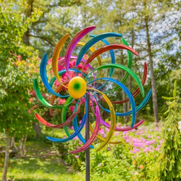70" Tall Abstract Metal Windmill Stake "Eliana"