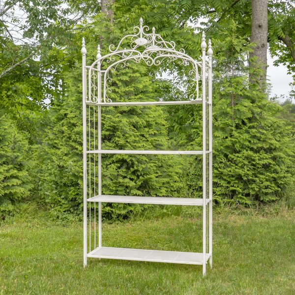 7.5ft. Tall Four Tier Standing Iron Shelf "Stephania"