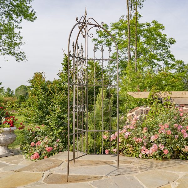 7.7ft. Tall Three Wall Iron Trellis with Fleur-de-lis "Paris 1968"
