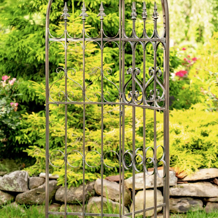 7.7ft. Tall Three Wall Iron Trellis with Fleur-de-lis "Paris 1968" - Image 5