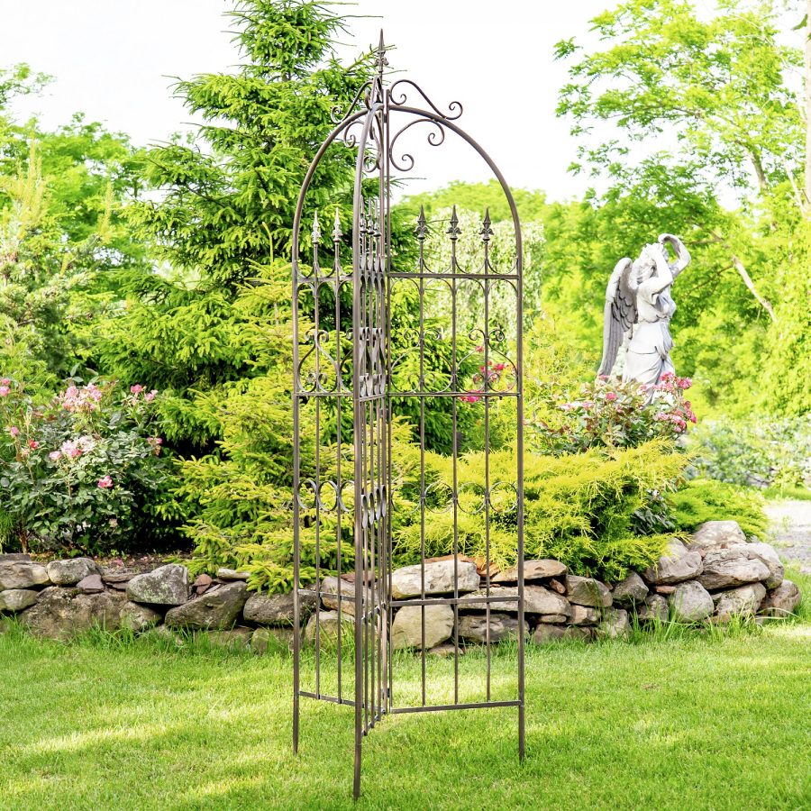 7.7ft. Tall Three Wall Iron Trellis with Fleur-de-lis "Paris 1968" - Image 8