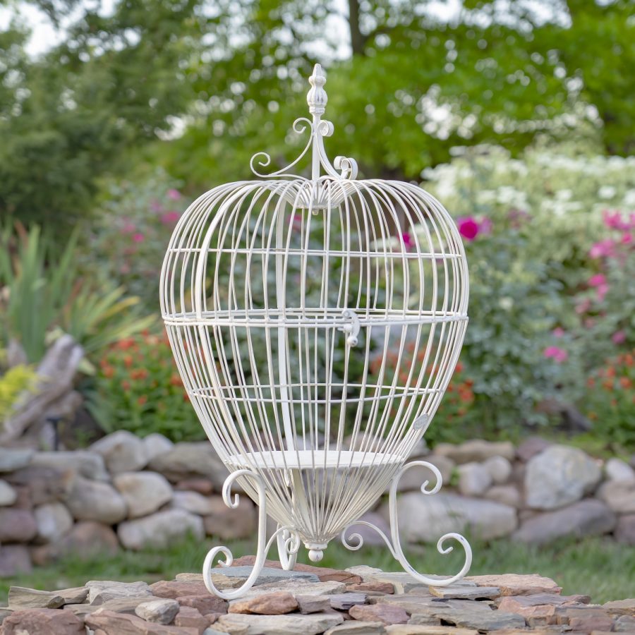 Set of 2 Metal Heart-Shaped Cage Plant Stands "Ariyanna" - Image 4