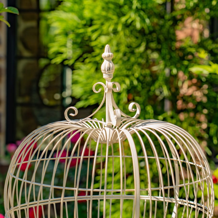 Set of 2 Metal Heart-Shaped Cage Plant Stands "Ariyanna" - Image 6