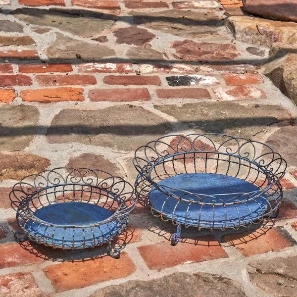 Each basket is carefully hand painted with a distressed and dynamic finish