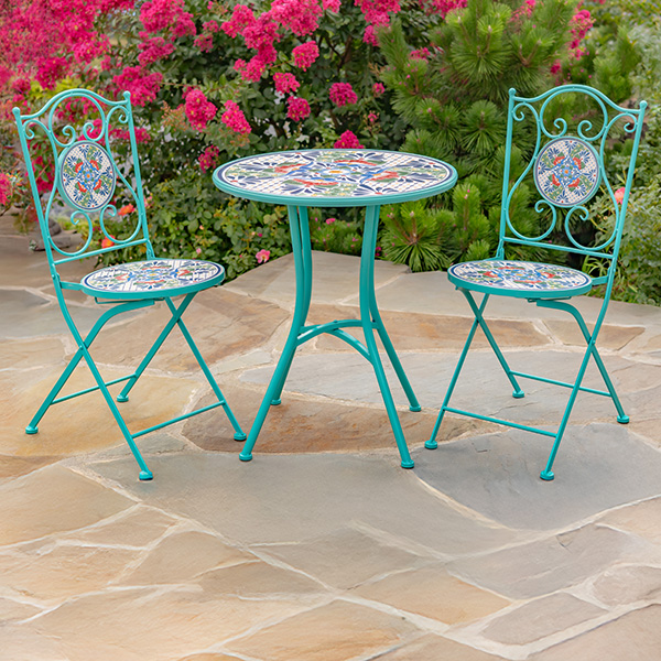 Baton Rouge Round Mosaic Bistro Set