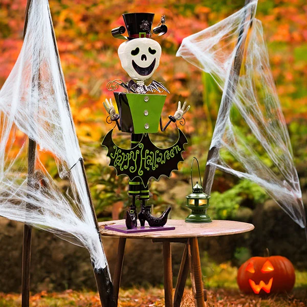 52.5in Tall Iron Halloween Skeleton Figurine Becca