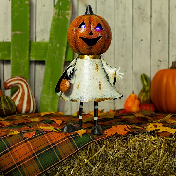 Alexie Jack-O-Lantern Ghost Halloween Figurine with LED Lights