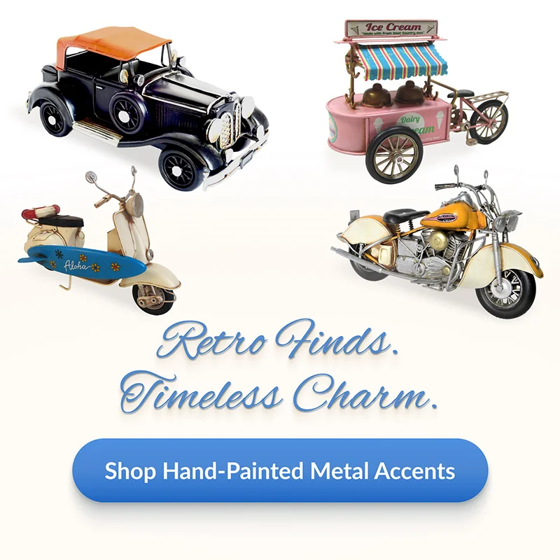 Retro Finds, Timeless Charm | Shop Hand-Painted Metal Accents at Can't-Miss Prices