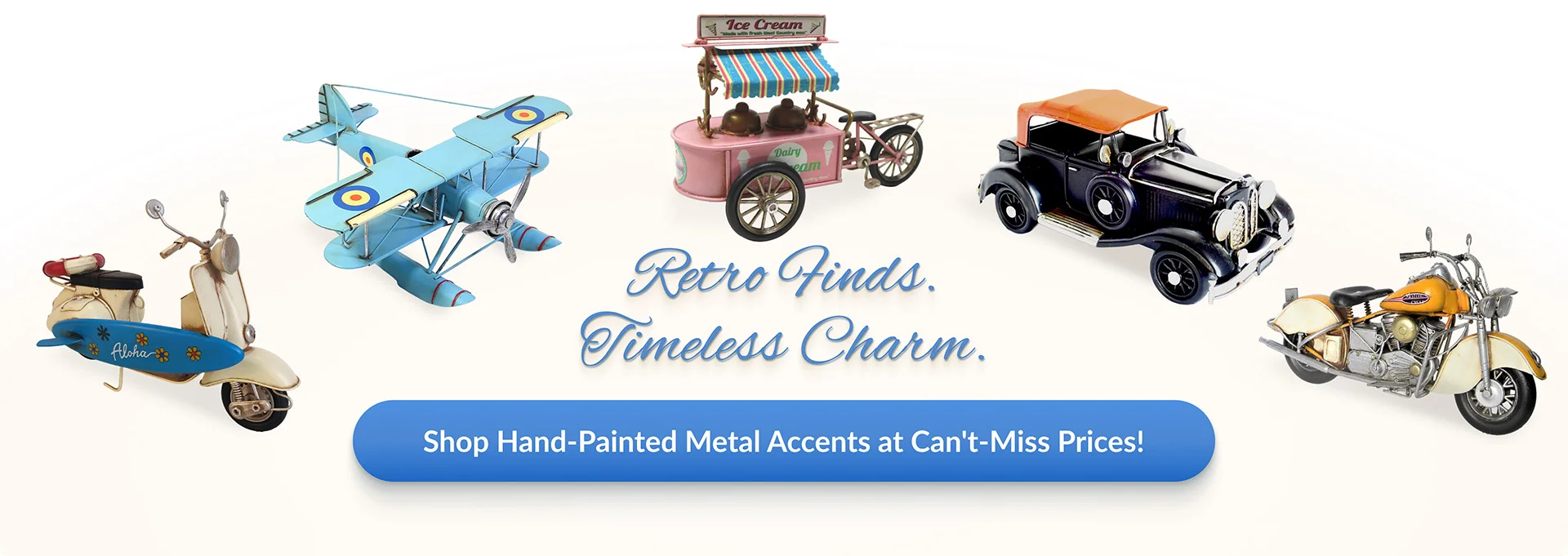 Retro Finds, Timeless Charm | Shop Hand-Painted Metal Accents at Can't-Miss Prices