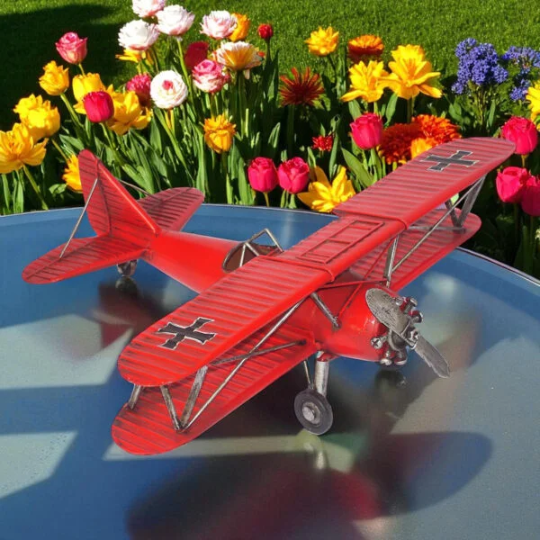 Vintage Style Red Airplane Tabletop Accent