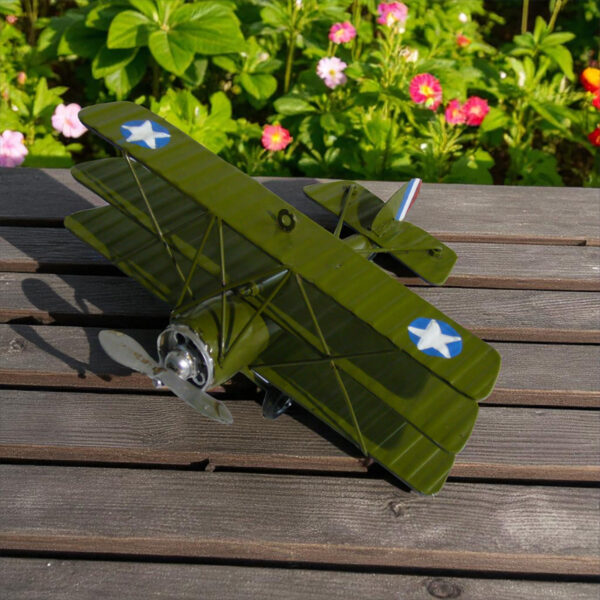 Vintage Style Tabletop Military Tri-Plane