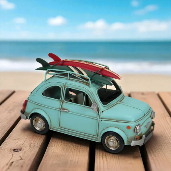 10.6" Light Blue Punch-Buggy with Surfboard Decoration