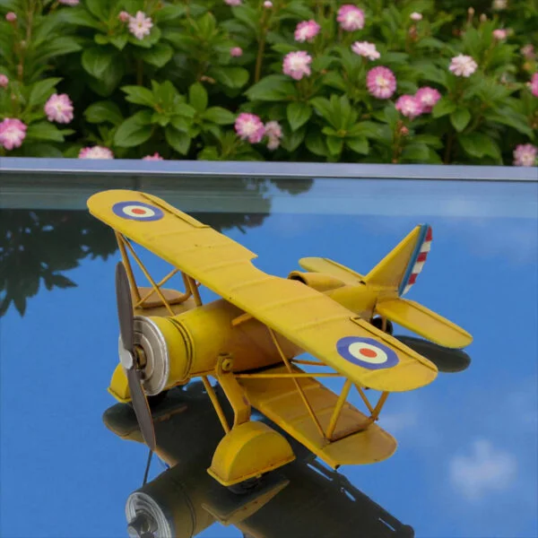 Vintage Style Yellow Airplane Décor
