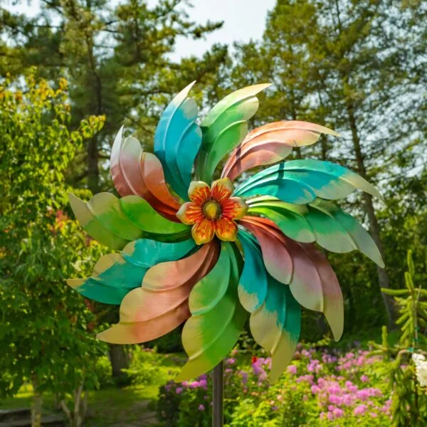 90.5" Tall Metal Multicolor Windmill Garden Stake "Bonnie"