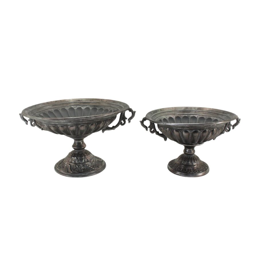 Set of 2 Assorted Metal Urns "Aeneas" - Image 3