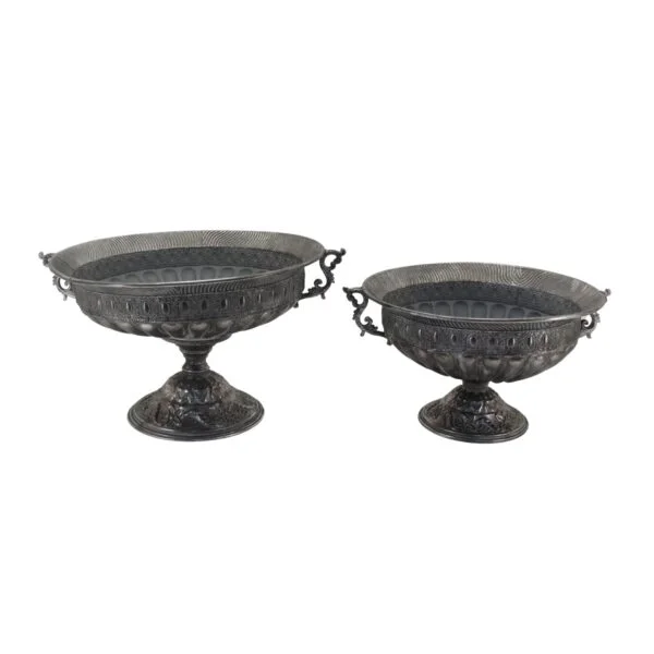 Set of 2 Assorted Metal Urns "Apollo"
