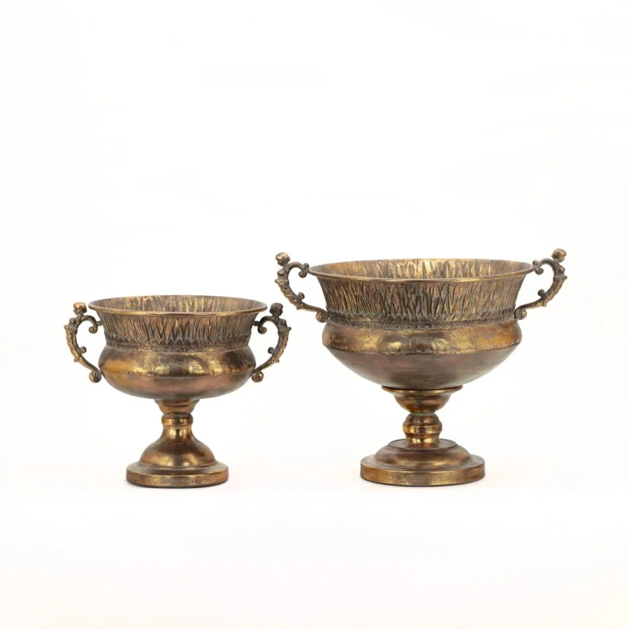 Set of 2 Assorted Metal Urns "Pomona" - Image 3