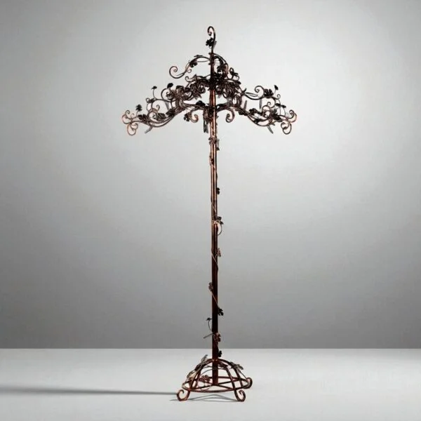 95" Tall Large Standing Iron Rose Tree Display "Stephania"