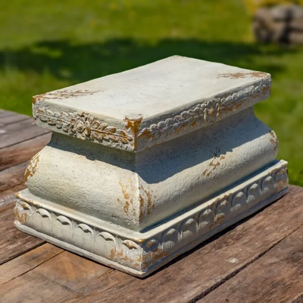 12" Tall Magnesium Rectangular Pedestal Base (for 26.5" Lion Sentry Statues)