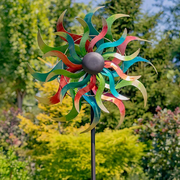 90.5″ Tall Squiggly Metal Spinner Stake “Stella”