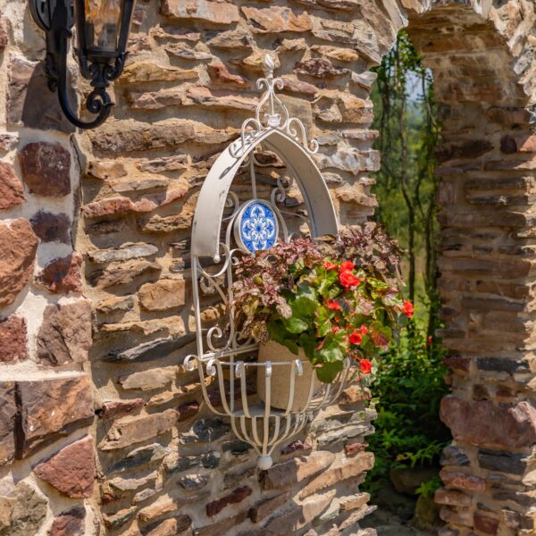 Santorini Iron & Mosaic Hanging Wall Planter