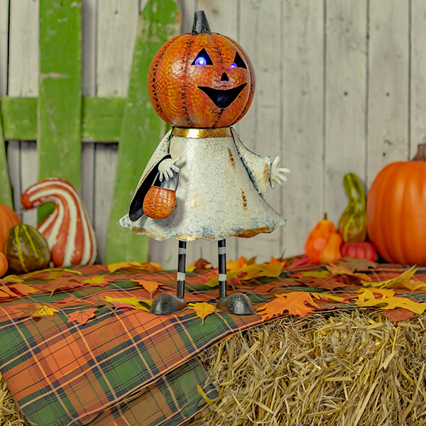 Alexie Jack-O-Lantern Ghost Halloween Figurine with LED Lights