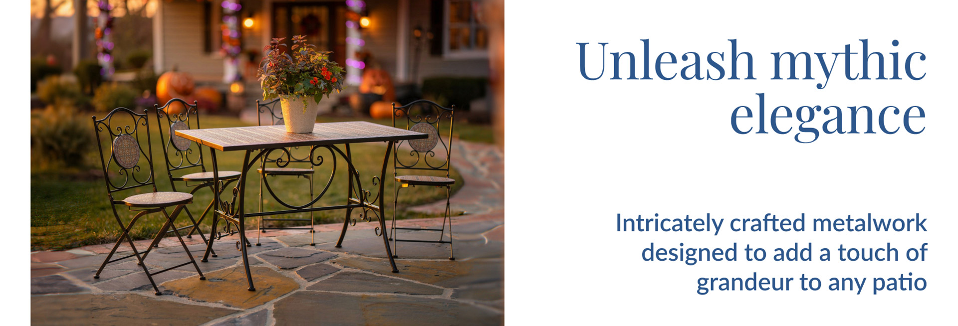 Unleash mythic elegance | Intricately crafted metalwork designed to add a touch of grandeur to any patio