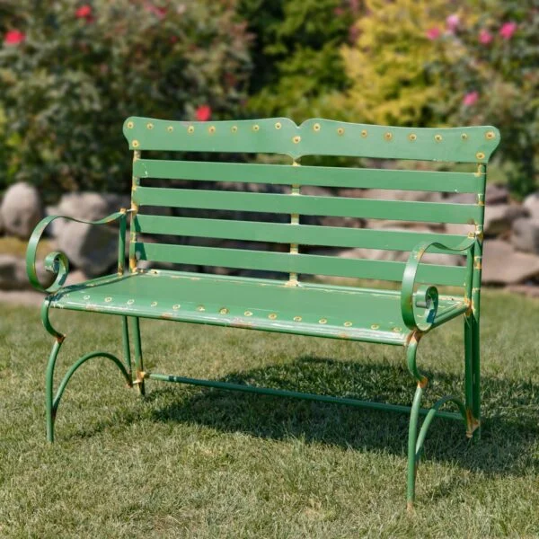 "Charleston 1940" Iron Garden Bench – 3 Color Options