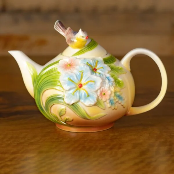 8" Hand Painted Decorative Teapot Accent "Tawny"