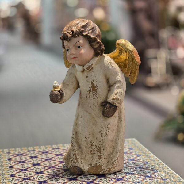 23" Tall Vintage-Style Sweet Angel Figurine Holding Candle "Andrew"