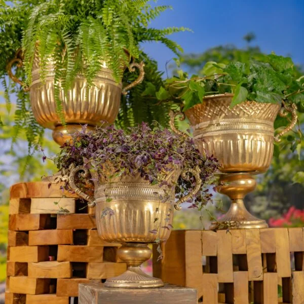 Frosted Gold Metal Urn "Sancus" - 3 Size Options